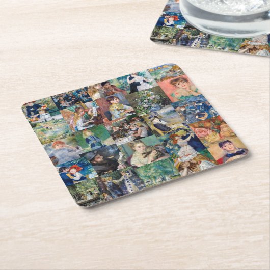 Pierre-Auguste Renoir - Meisterwerke Patchwork Rechteckiger Pappuntersetzer (angewinkelt)