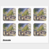 Pierre-Auguste Renoir - Paris, Grands Boulevards Quadratischer Aufkleber (Blatt)