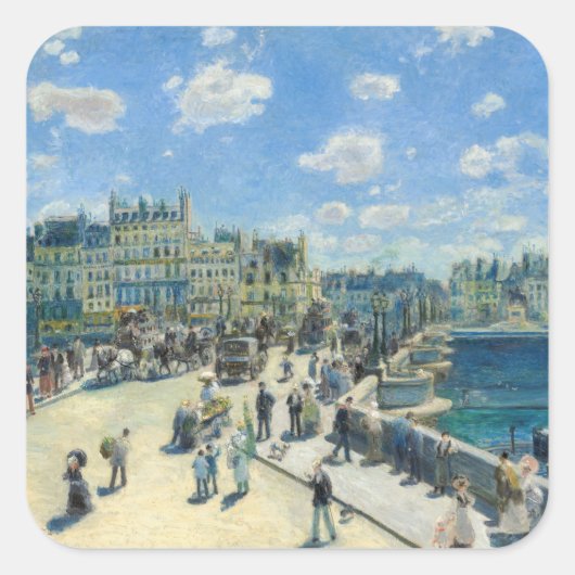 Pierre-Auguste Renoir - Paris, Pont-Neuf Quadratischer Aufkleber (Vorderseite)