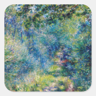 Pierre-Auguste Renoir - Pfad im Wald Quadratischer Aufkleber