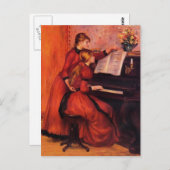 Pierre-Auguste Renoir - Piano-Lektion Postkarte (Vorne/Hinten)