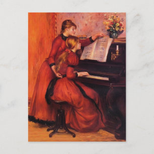 Pierre-Auguste Renoir - Piano-Lektion Postkarte