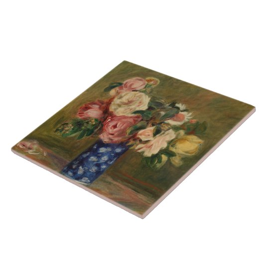 Pierre Auguste Renoir Pink Blue Bouquet von Rose Fliese (Seite)