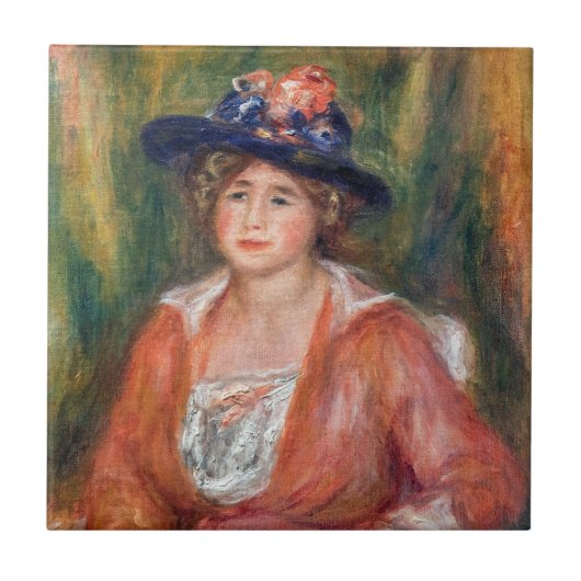 Pierre-Auguste Renoir - Portrait der sitzenden Fra Fliese (Vorderseite)
