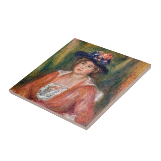 Pierre-Auguste Renoir - Portrait der sitzenden Fra Fliese (Seite)