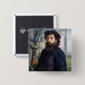 Pierre Auguste Renoir - Portrait von Claude Monet Button (Vorne & Hinten)