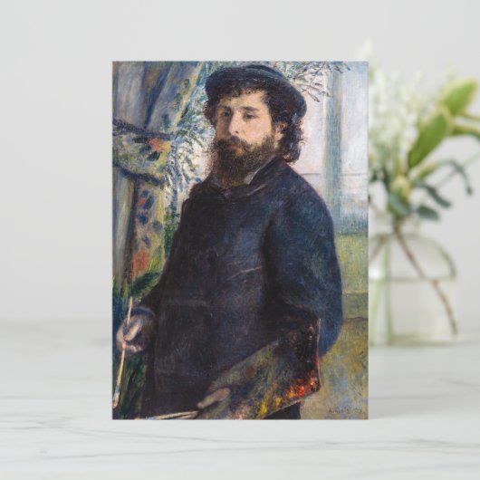 Pierre Auguste Renoir - Portrait von Claude Monet Einladung (Stehend Vorderseite)