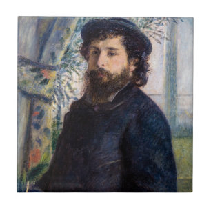 Pierre Auguste Renoir - Portrait von Claude Monet Fliese