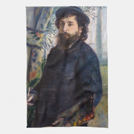 Pierre Auguste Renoir - Portrait von Claude Monet Geschirrtuch (Vertikal)