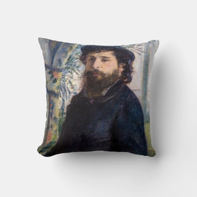 Pierre Auguste Renoir - Portrait von Claude Monet Kissen (Vorderseite)