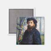 Pierre Auguste Renoir - Portrait von Claude Monet Magnet (Vorderseite/Rückseite)