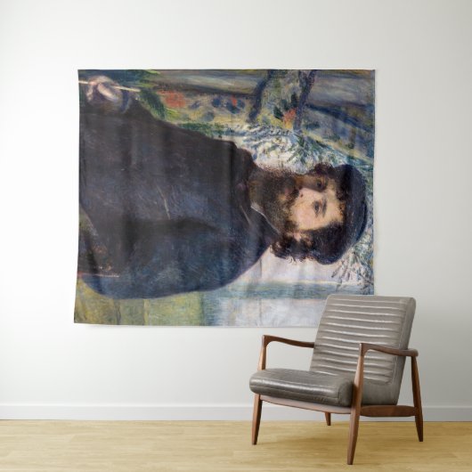 Pierre Auguste Renoir - Portrait von Claude Monet Wandteppich (Beispiel (Horizontal))