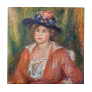 Pierre-Auguste Renoir - Porträt einer sitzenden Fr Fliese