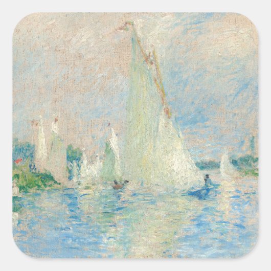 Pierre-Auguste Renoir - Regatta bei Argenteuil Quadratischer Aufkleber (Vorderseite)