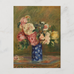 Pierre Auguste Renoir Rosa Blaues Bouquet aus Rose Postkarte