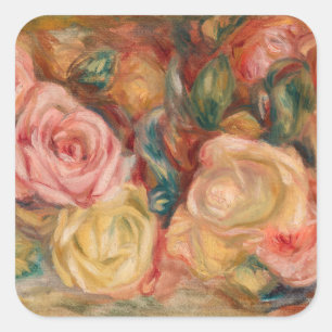 Pierre-Auguste Renoir - Rose Quadratischer Aufkleber