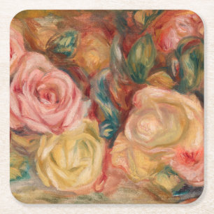 Pierre-Auguste Renoir - Rosen Rechteckiger Pappuntersetzer