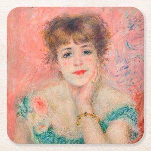 Pierre-Auguste Renoir - Schauspielerin Jeanne Sama Rechteckiger Pappuntersetzer