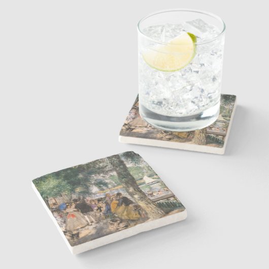 Pierre-Auguste Renoir - Seine-Badezone Steinuntersetzer (Seitenansicht)