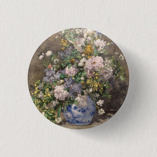Pierre-Auguste Renoir Spring Bouquet Button (Vorderseite)
