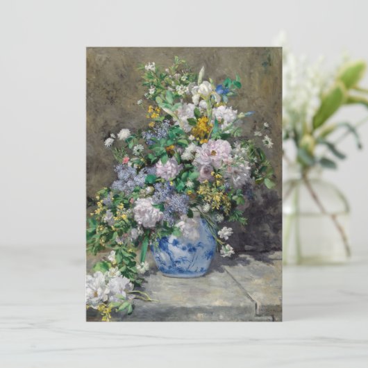 Pierre-Auguste Renoir - Spring Bouquet Dankeskarte (Stehend Vorderseite)