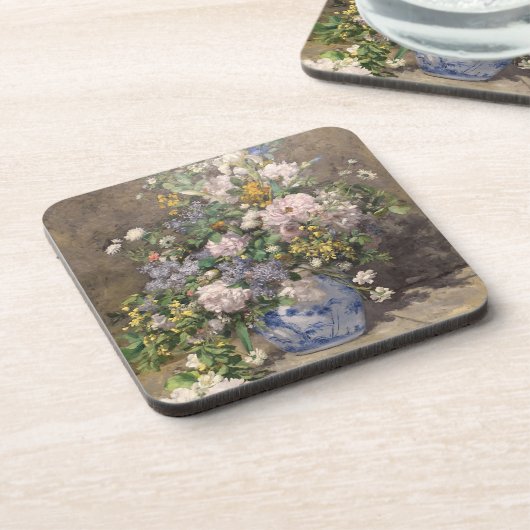Pierre-Auguste Renoir Spring Bouquet Getränkeuntersetzer (Linke Seite)
