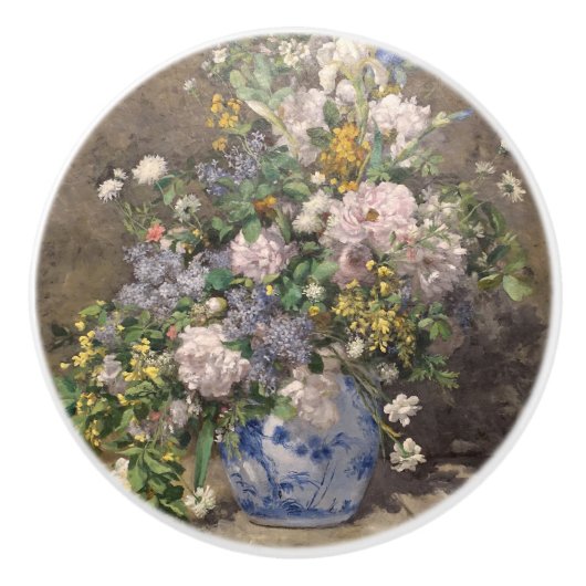 Pierre-Auguste Renoir Spring Bouquet Keramikknauf (Vorderseite)