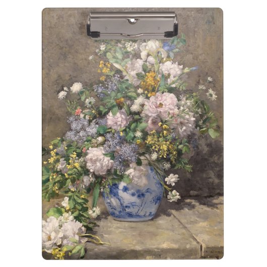 Pierre-Auguste Renoir Spring Bouquet Klemmbrett (Vorderseite)