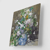 Pierre-Auguste Renoir - Spring Bouquet Quadratische Wanduhr (Winkel)