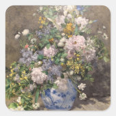 Pierre-Auguste Renoir Spring Bouquet Quadratischer Aufkleber (Vorderseite)