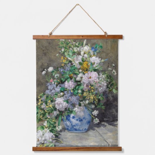 Pierre-Auguste Renoir - Spring Bouquet Wandteppich Mit Holzrahmen (Vorderseite)