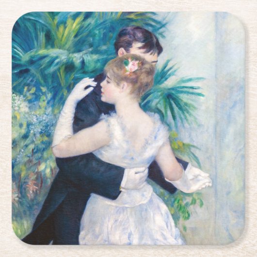 Pierre-Auguste Renoir - Stadttanz Rechteckiger Pappuntersetzer (Vorderseite)
