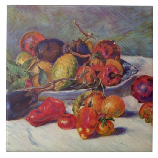 Pierre Auguste Renoir Stillleben mit Obst Fliese (Vorderseite)
