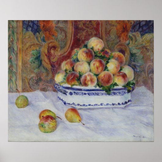 Pierre Auguste Renoir | Stillleben mit Pfirsichen Poster (Vorne)