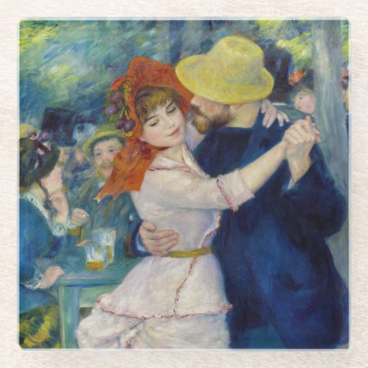 Pierre-Auguste Renoir - Tanz im Bougival Glasuntersetzer (Vorderseite)