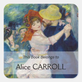 Pierre-Auguste Renoir - Tanz im Bougival Quadratischer Aufkleber