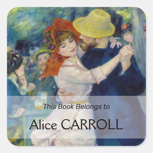 Pierre-Auguste Renoir - Tanz im Bougival Quadratischer Aufkleber (Vorderseite)