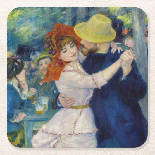 Pierre-Auguste Renoir - Tanz im Bougival Rechteckiger Pappuntersetzer (Vorderseite)