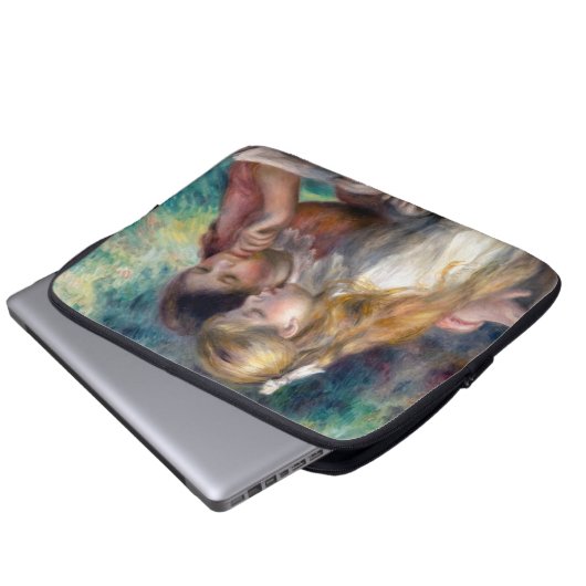 Pierre-Auguste Renoir - The Reading Laptopschutzhülle (Vorne Knopf)