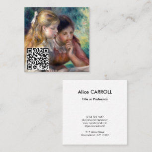 Pierre-Auguste Renoir - The Reading - QR-Code Quadratische Visitenkarte