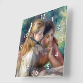 Pierre-Auguste Renoir - The Reading Quadratische Wanduhr (Winkel)