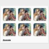 Pierre-Auguste Renoir - The Reading Quadratischer Aufkleber (Blatt)