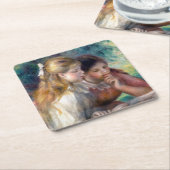 Pierre-Auguste Renoir - The Reading Rechteckiger Pappuntersetzer (angewinkelt)