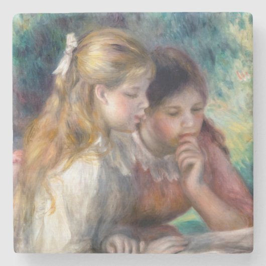 Pierre-Auguste Renoir - The Reading Steinuntersetzer (Vorderseite)