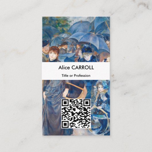 Pierre-Auguste Renoir - The Umbrellas - QR-Code Visitenkarte (Vorderseite)