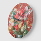 Pierre-Auguste Renoir - Tulip Bouquet Große Wanduhr (Winkel)