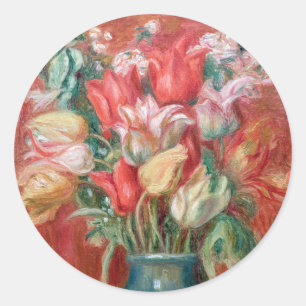 Pierre-Auguste Renoir - Tulip Bouquet Runder Aufkleber