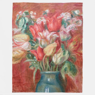 Pierre-Auguste Renoir - Tulpenstrauß Fleecedecke