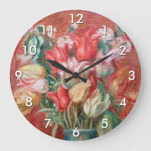 Pierre-Auguste Renoir - Tulpenstrauß Große Wanduhr