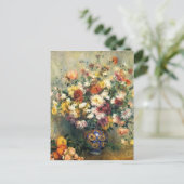 Pierre-Auguste Renoir-Vase von Chrysanthema Postkarte (Stehend Vorderseite)